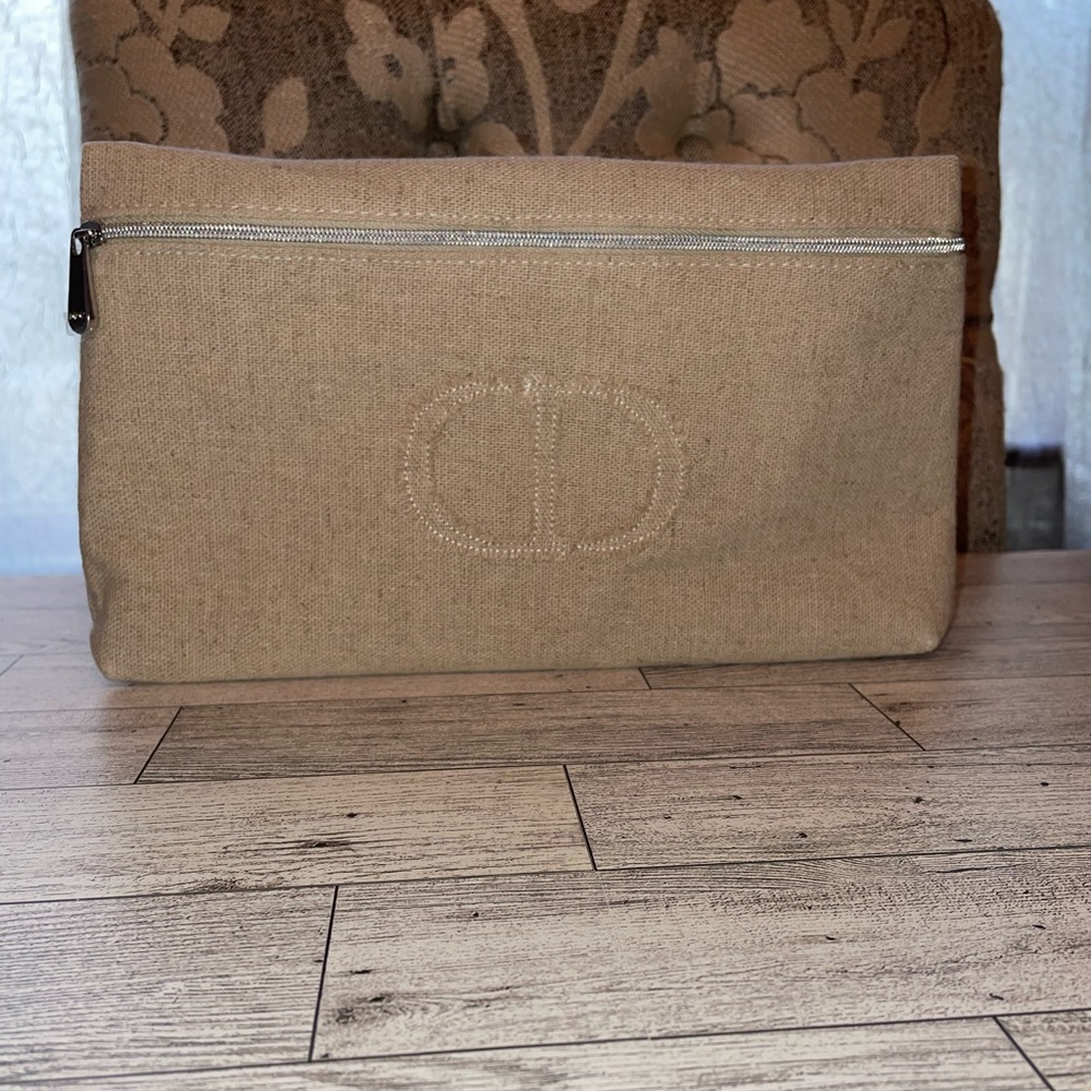 NIB Christian Dior Linen Blend Cream Bag